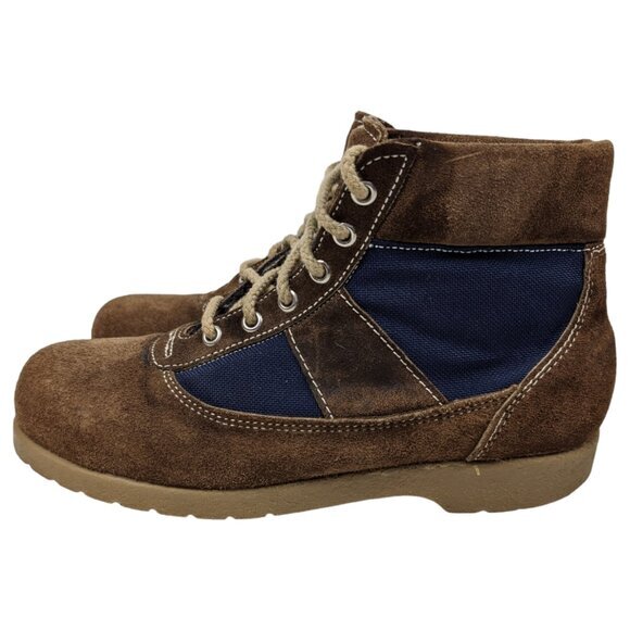 Vintage Red‎ Wing Steel Toe Boots SuperSole Size 8 D Brown Blue - RARE main image 10